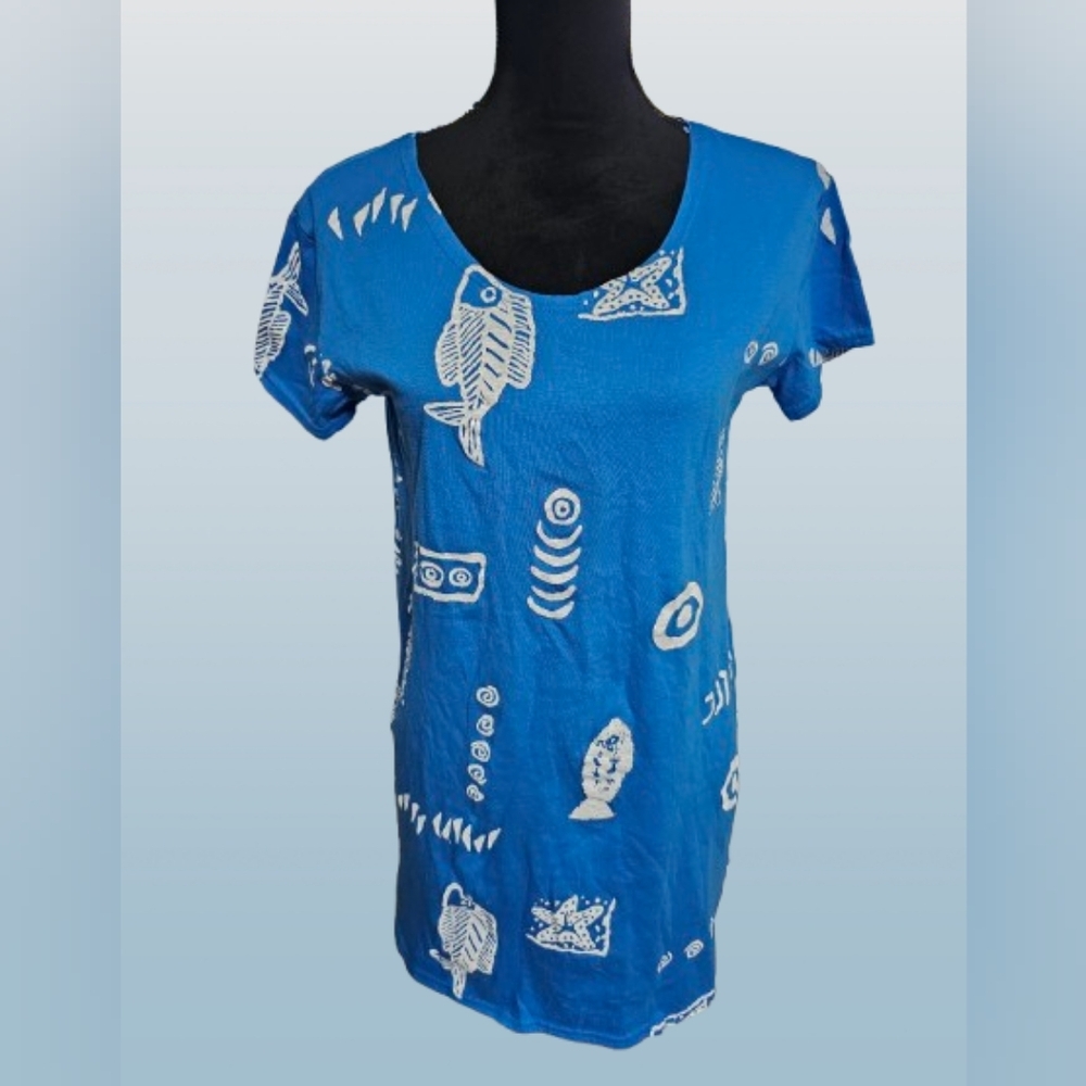 Funky Blue Fish Tunic - Picture 2 of 7